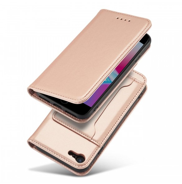 Magnetkortfodral Fodral för iPhone SE 2022 / SE 2020 / iPhone 8 / iPhone 7-väska Plånbokskort Plånboksställ Rosa