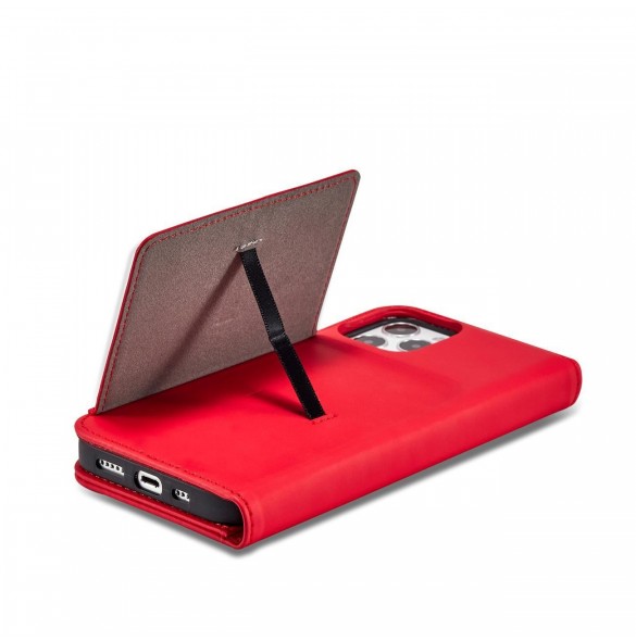 Magnetkortfodral för iPhone 12 Pro Pouch Card Plånbok Korthållare Röd