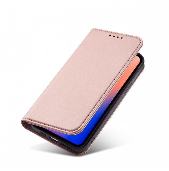 Magnetkortfodral för iPhone 12 Pro Max Pouch Card Plånbok Korthållare Rosa