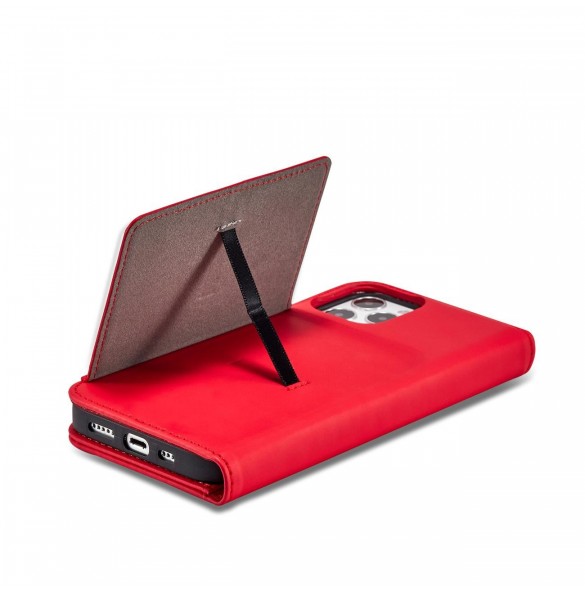 Magnetkortfodral för iPhone 12 Pro Max Pouch Card Plånbok Korthållare Röd