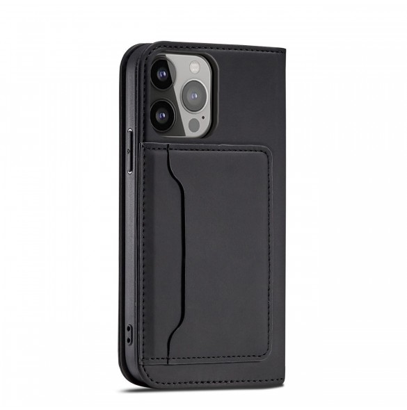 Magnetkortfodral för iPhone 13 Pro Pouch Card Plånbok Korthållare Svart