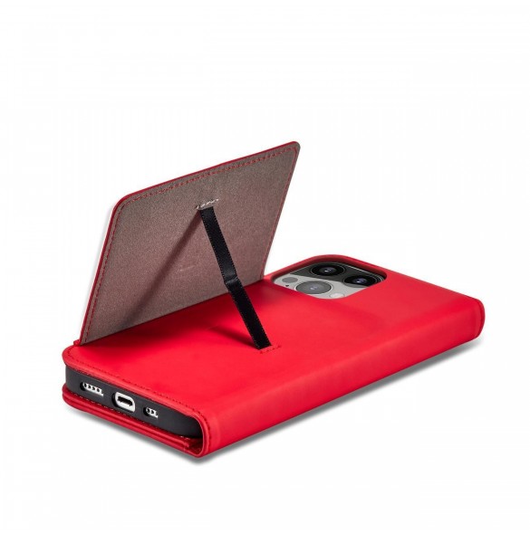Magnetkortfodral för iPhone 13 Pro Pouch Card Plånbok Korthållare Röd