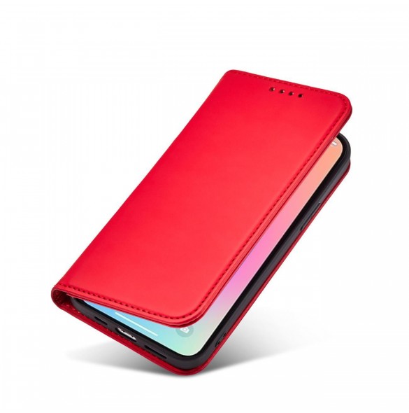 Magnetkortfodral för iPhone 13 Pro Pouch Card Plånbok Korthållare Röd