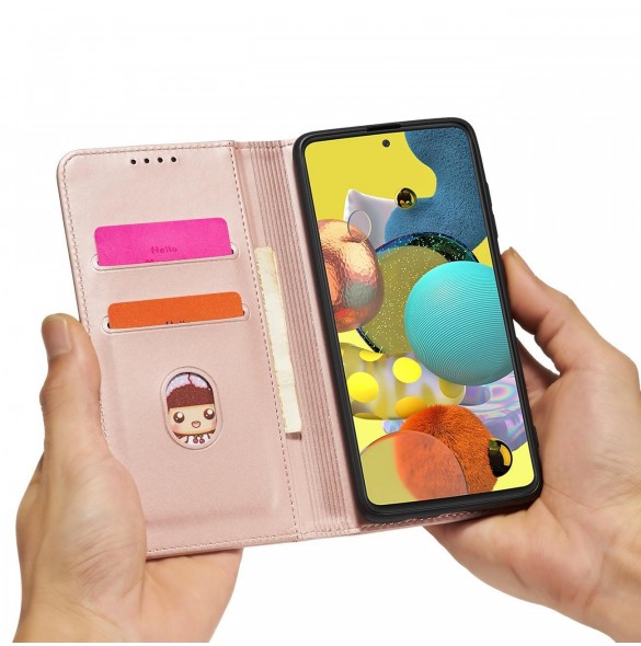 Magnetkortfodral Fodral för Samsung Galaxy A13 5G Plånbok Korthållare Rosa