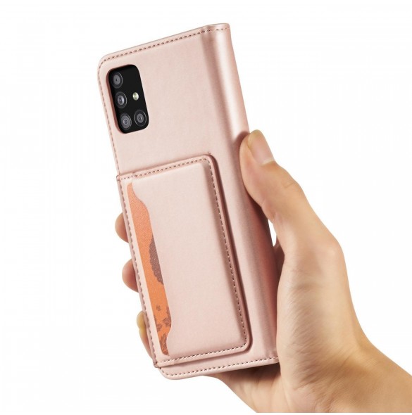 Magnetkortfodral Fodral för Samsung Galaxy A13 5G Plånbok Korthållare Rosa