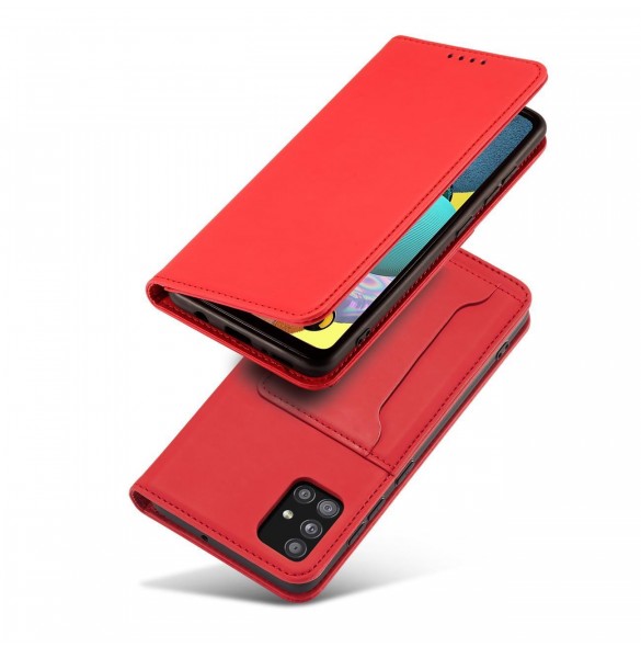 Magnetkortfodral Fodral för Samsung Galaxy A53 5G Plånbok Korthållare Röd