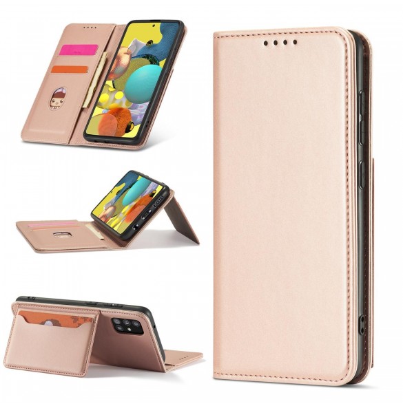 Magnetkortfodral Fodral för Xiaomi Redmi Note 11 Pro Pouch Plånbok Korthållare Rosa