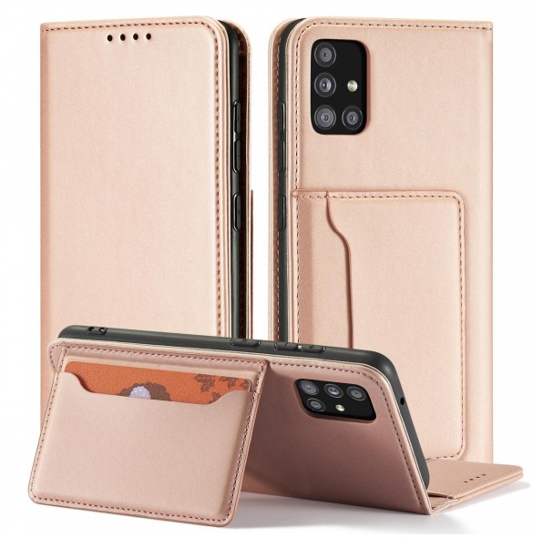 Magnetkortfodral Fodral för Xiaomi Redmi Note 11 Pro Pouch Plånbok Korthållare Rosa