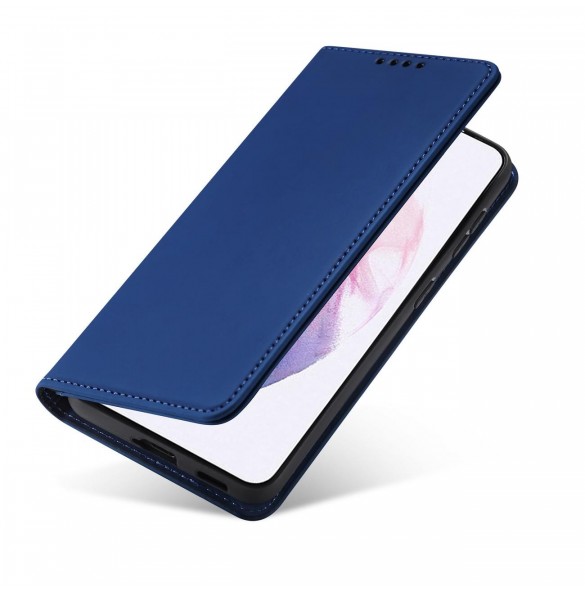 Magnetkortfodral Fodral för Samsung Galaxy S22 Plånbok Korthållare Blå