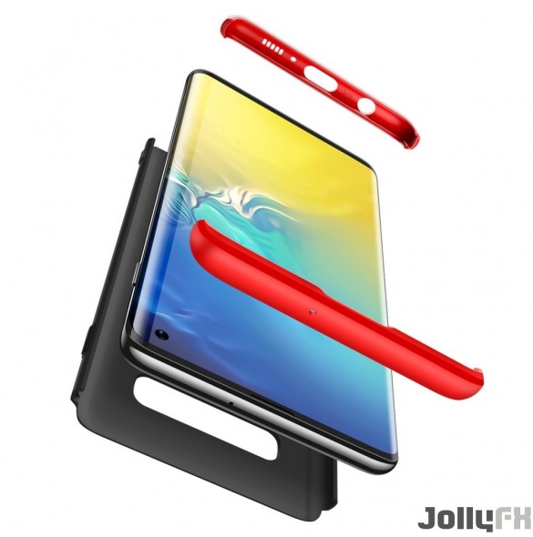 Svart-rött och väldigt snyggt skydd till Samsung Galaxy S10 Plus.