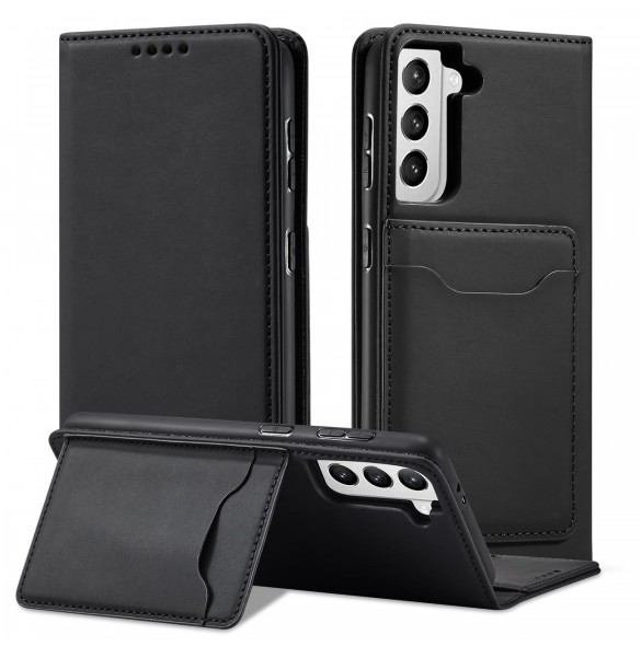 Magnetkortfodral för Samsung Galaxy S22 + (S22 Plus) Plånbok Korthållare Svart