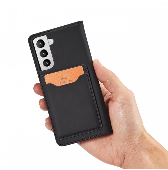 Magnetkortfodral för Samsung Galaxy S22 + (S22 Plus) Plånbok Korthållare Svart