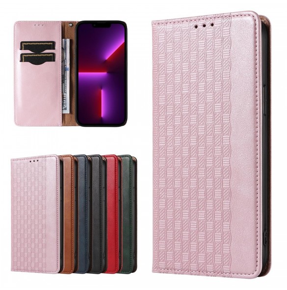 Magnet Strap Fodral för iPhone 12 Pro Pouch Plånbok + Mini Lanyard Pendant Rosa