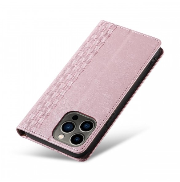 Magnet Strap Fodral för iPhone 12 Pro Pouch Plånbok + Mini Lanyard Pendant Rosa