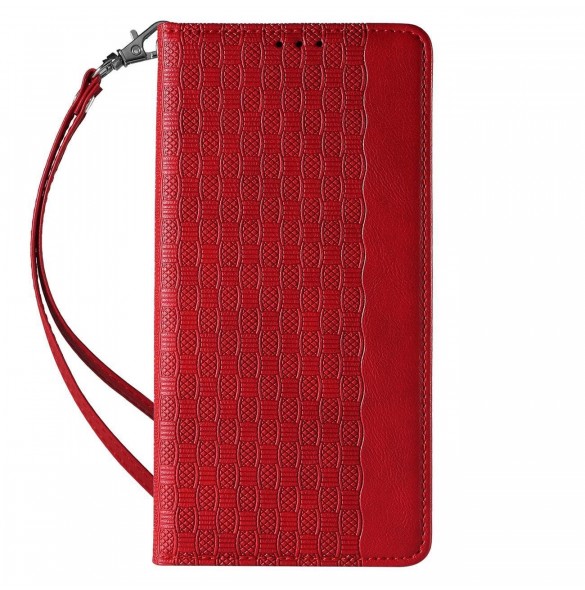 Magnet Strap Case Fodral för iPhone 12 Pro Max Pouch Plånbok + Mini Halsband Röd
