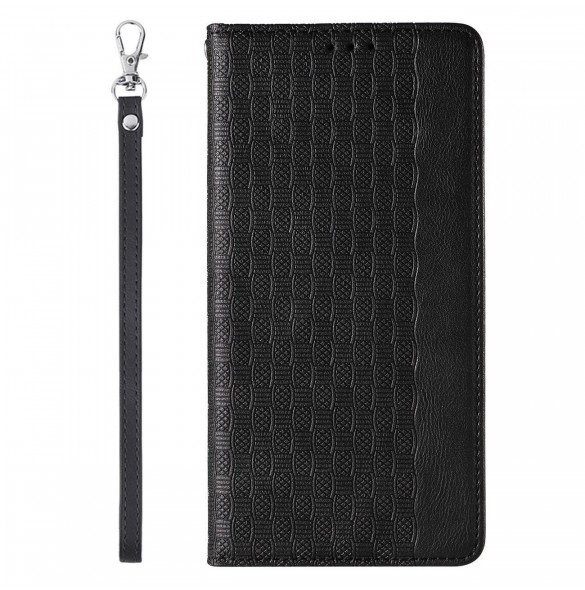 Magnet Strap Case Fodral för iPhone 13 Pro Pouch Plånbok + Mini Halsband Svart