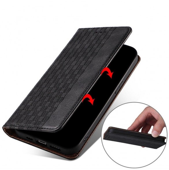 Magnet Strap Fodral Fodral för Samsung Galaxy A52 / A52 5G / A52s 5G Plånbok + Mini Halsbandshänge Svart