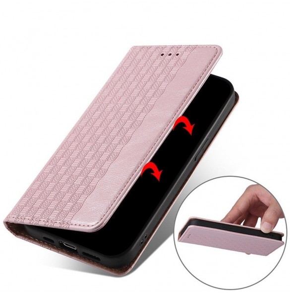 Magnetremsfodral Fodral för Samsung Galaxy A13 5G Plånbok + Mini Halsbandshänge Rosa