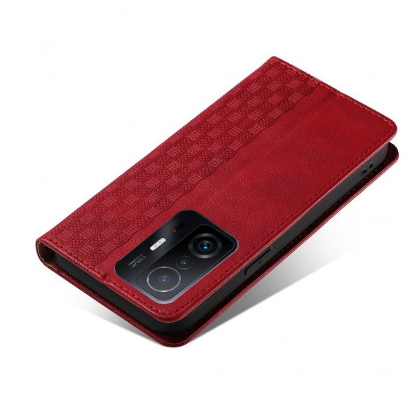 Magnet Strap Fodral Fodral för Samsung Galaxy A13 5G Plånbok + Mini Halsband Röd