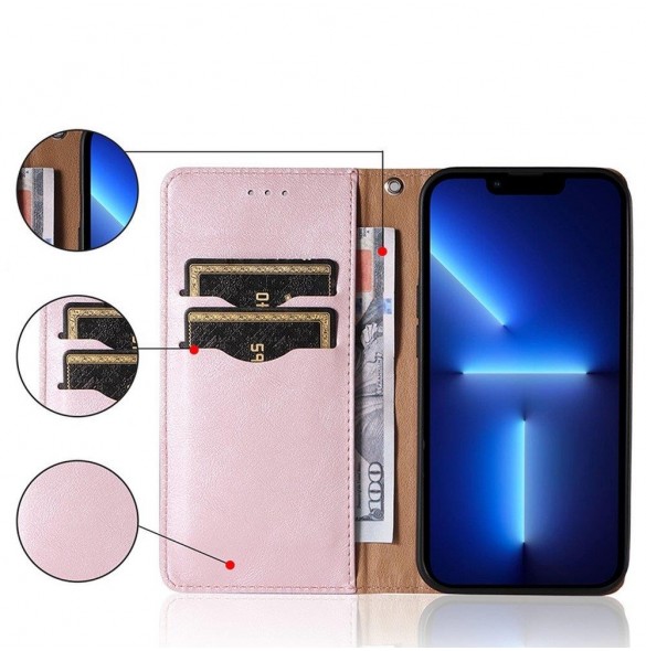 Magnet Strap Fodral Fodral för Samsung Galaxy A53 5G Plånbok + Mini Halsbandshänge Rosa