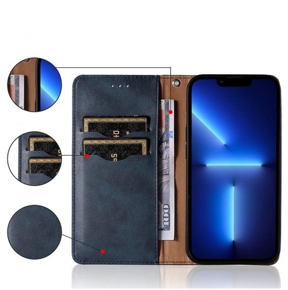 Magnetremsfodral Fodral för Xiaomi Redmi Note 11 Pro Pouch-plånbok + Mini Halsbandshänge Blå