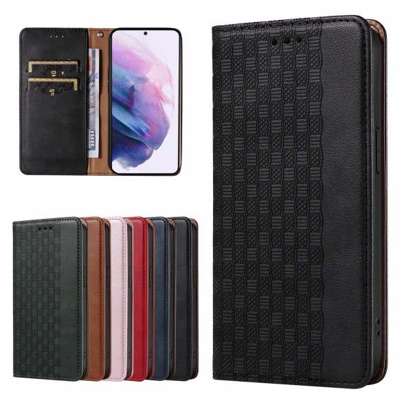 Magnet Strap Case Fodral för Samsung Galaxy S22 Ultra Pouch Plånbok + Mini Halsband Svart