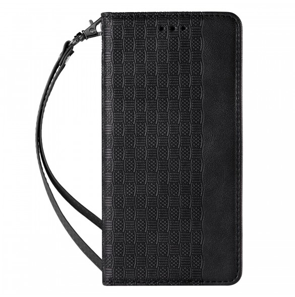 Magnet Strap Case Fodral för Samsung Galaxy S22 Ultra Pouch Plånbok + Mini Halsband Svart