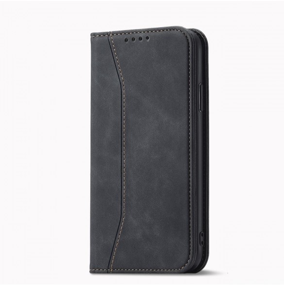 Magnet Fancy Fodral för iPhone 12 Pouch Card Plånbok Kortställ Svart
