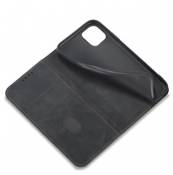 Magnet Fancy Fodral för iPhone 12 Pouch Card Plånbok Kortställ Svart
