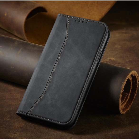 Magnet Fancy Fodral för iPhone 12 Pouch Card Plånbok Kortställ Svart