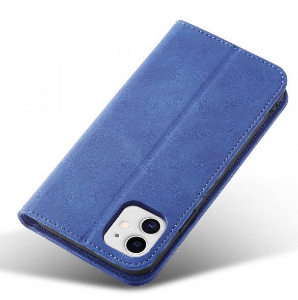 Magnet Fancy Fodral för iPhone 12 täckkort plånbok kortställ blå