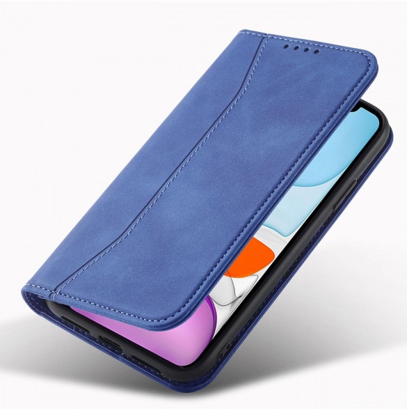 Magnet Fancy Fodral för iPhone 12 täckkort plånbok kortställ blå