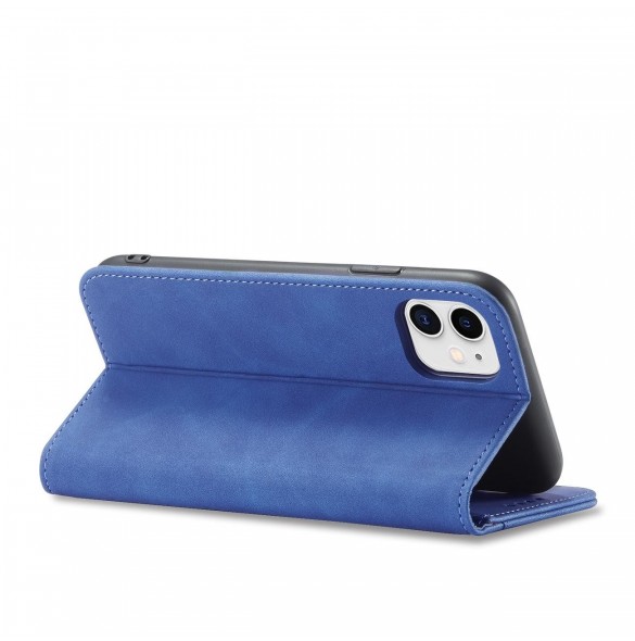 Magnet Fancy Fodral för iPhone 12 täckkort plånbok kortställ blå