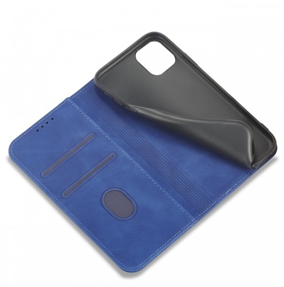 Magnet Fancy Fodral för iPhone 12 täckkort plånbok kortställ blå