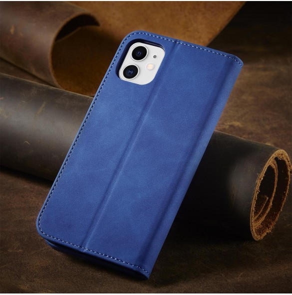 Magnet Fancy Fodral för iPhone 12 täckkort plånbok kortställ blå