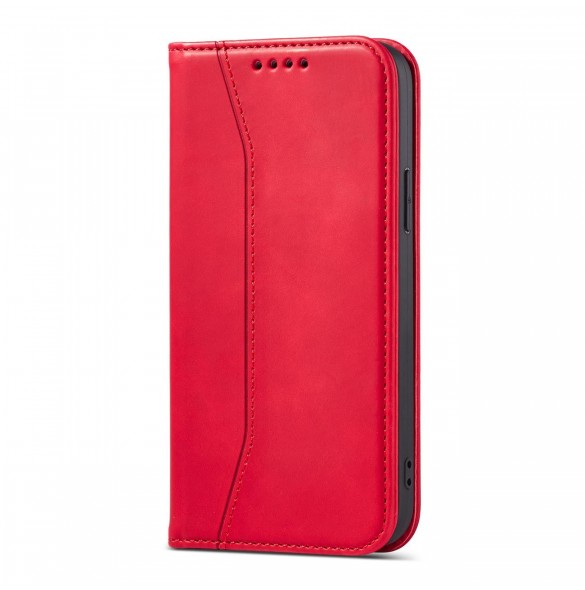 Magnet Fancy Case Fodral för iPhone 12 Pro Pouch Plånbok Korthållare Röd