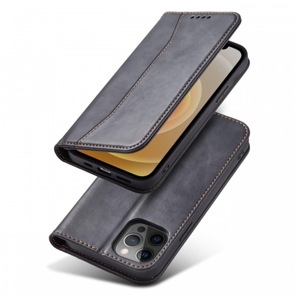 Magnet Fancy Case Fodral för iPhone 12 Pro Max Pouch Plånbok Korthållare Svart