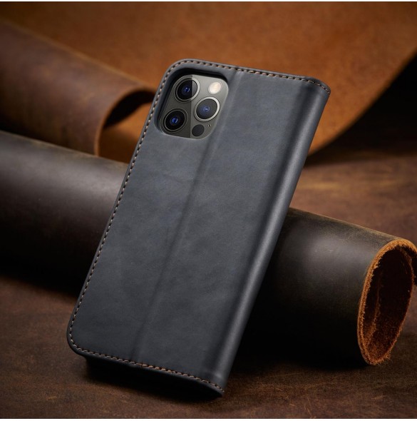 Magnet Fancy Case Fodral för iPhone 12 Pro Max Pouch Plånbok Korthållare Svart