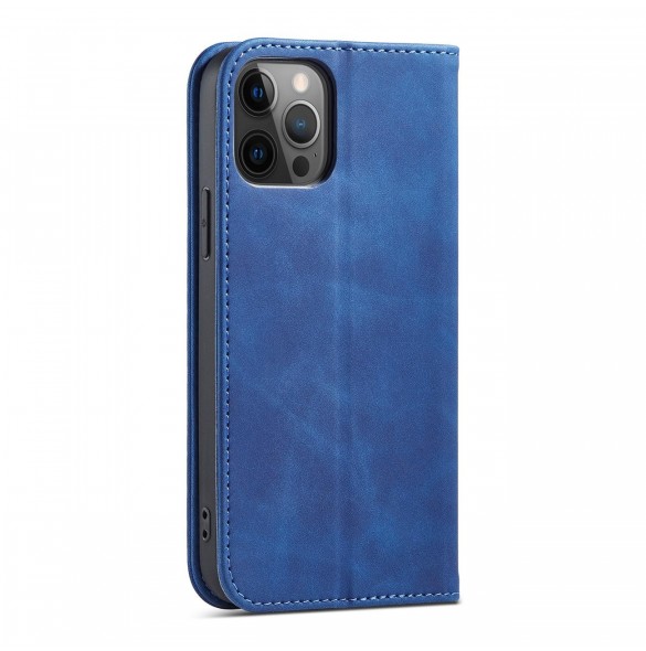 Magnet Fancy Case Fodral för iPhone 12 Pro Max Pouch Card Plånbok Kortställ Blå