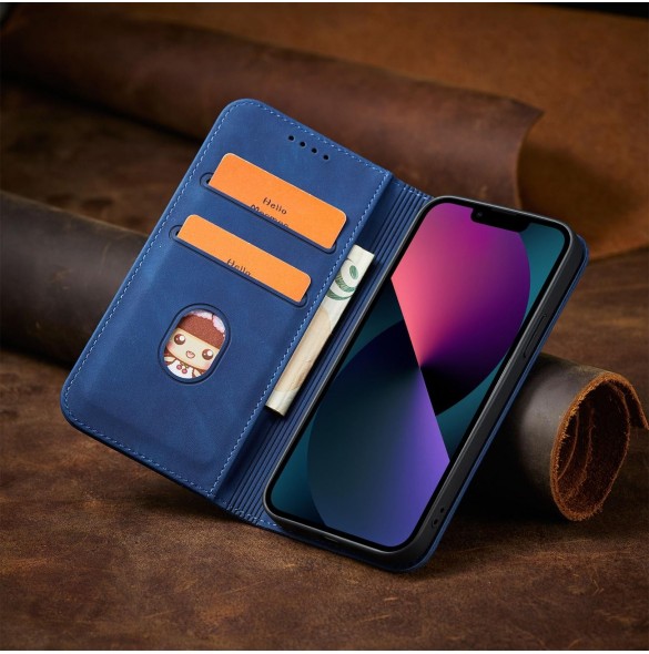 Magnet Fancy Fodral för iPhone 13 mini täckkort plånbok kortställ blå