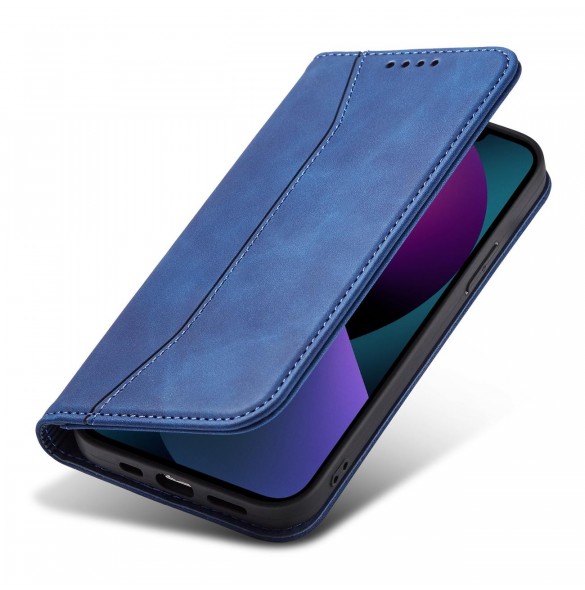 Magnet Fancy Fodral för iPhone 13 täckkort plånbok kortställ blå