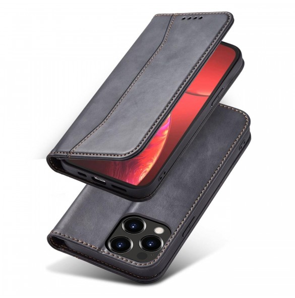 Magnet Fancy Case Fodral för iPhone 13 Pro Pouch Plånbok Korthållare Svart