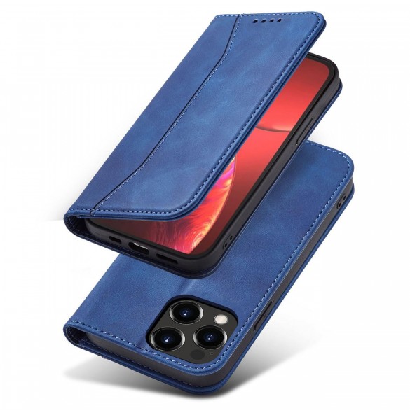 Magnet Fancy Case Fodral för iPhone 13 Pro Pouch Card Plånbok Kortställ Blå