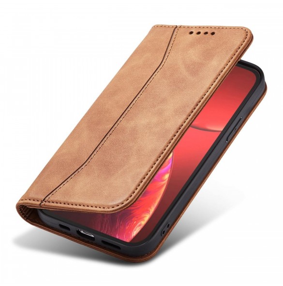 Magnet Fancy Case Fodral för iPhone 13 Pro Cover Card Plånbok Kortställ Brun