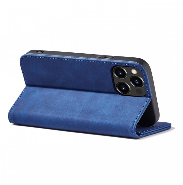 Magnet Fancy Case Fodral för iPhone 13 Pro Max Pouch Card Plånbok Korthållare Blå