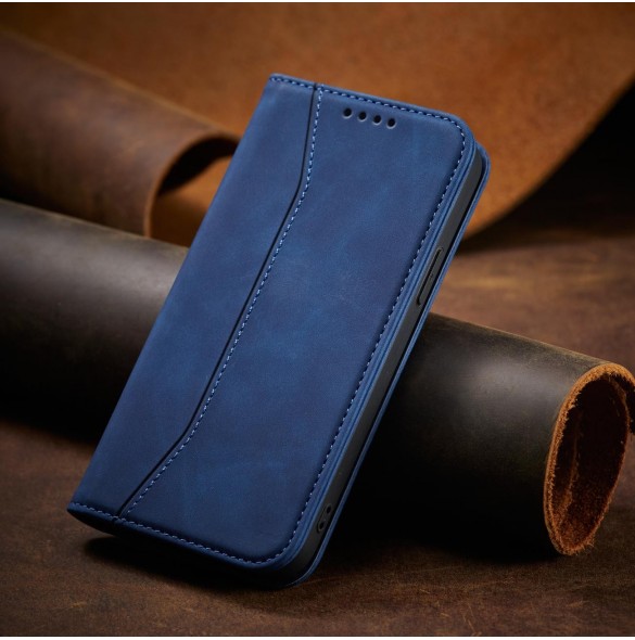 Magnet Fancy Case Fodral för iPhone 13 Pro Max Pouch Card Plånbok Korthållare Blå