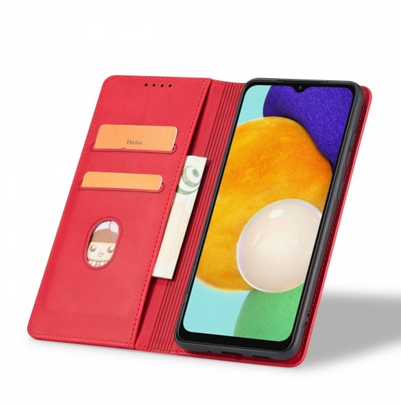Magnet Fancy Fodral Fodral För Samsung Galaxy A13 5G Plånbok Korthållare Röd