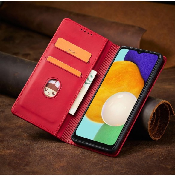 Magnet Fancy Fodral Fodral För Samsung Galaxy A13 5G Plånbok Korthållare Röd