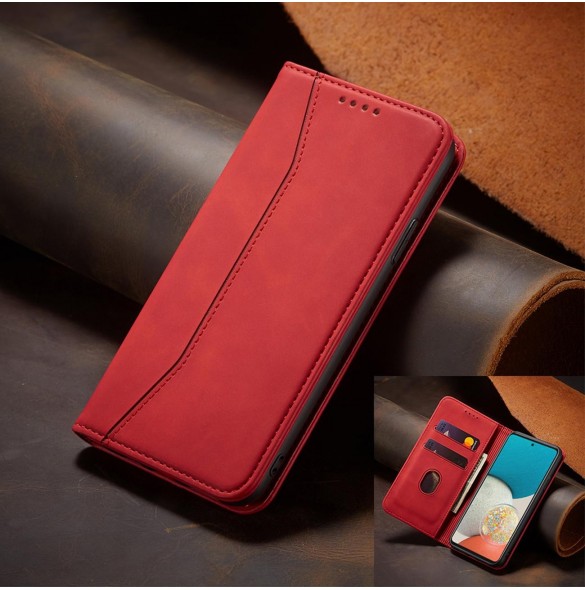 Magnet Fancy Fodral Fodral För Samsung Galaxy A53 5G Plånbok Korthållare Röd