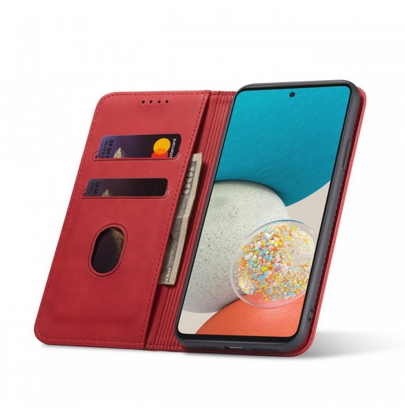 Magnet Fancy Fodral Fodral För Samsung Galaxy A53 5G Plånbok Korthållare Röd